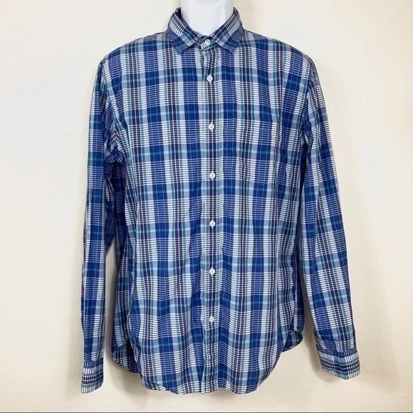 J.Crew plaid casual shirt blue size M