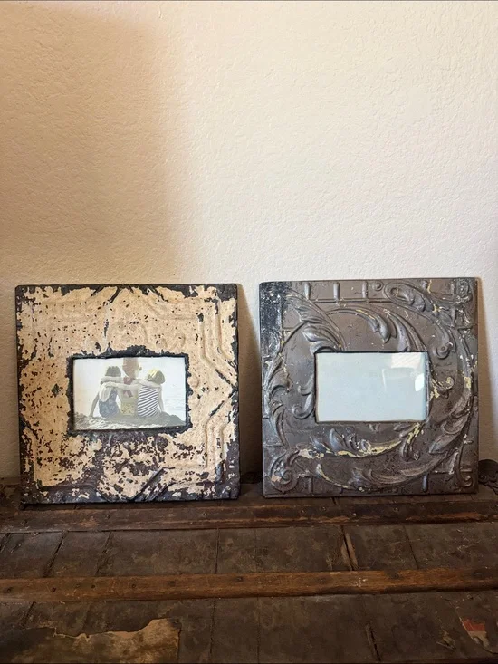 Architectural Tin 4x6 Photo Frames (Set of 2)