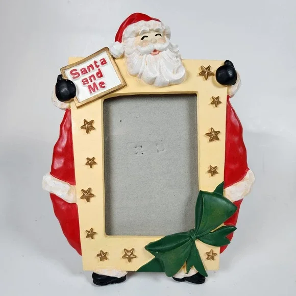 Vtg Santa Resin Picture Frame 3.5 X 5 Photo Christmas‎ Holiday