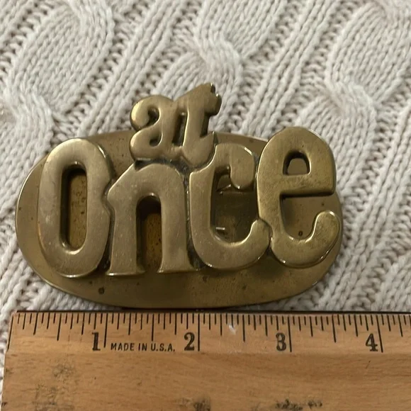 Brass paperweight-paper clip-office desk decor-heavy-to do list-urgent reminder