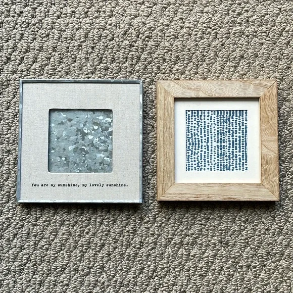 Bundle of 2 Bright Wood Border & Silver Border You Are My Sunshine Photo Frames