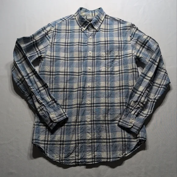 J. Crew Blue and White Casual Button Down Shirt