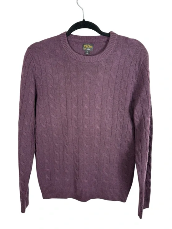 J. Crew Men's Cashmere Cable-Knit Crew Neck Sweater Sz Small