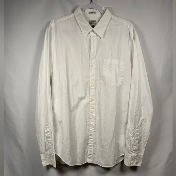 J.Crew Men’s Classic LS Button Down Shirt White XL