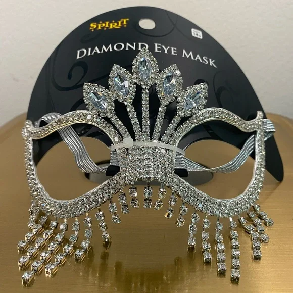 Diamond Peacock Eye Mask from Spirit Halloween - Silver