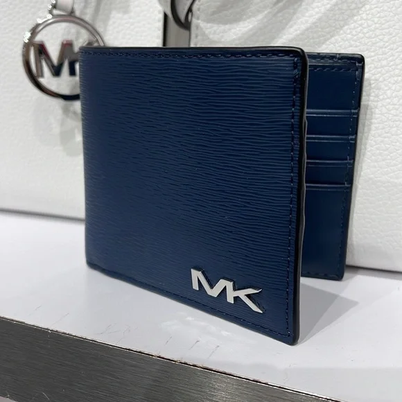 Michael Kors Cooper Billfold Wallet Navy  NWT