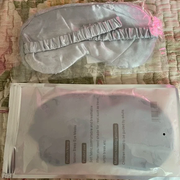 Silk Sleep Eye Masks - Silver and pink