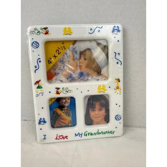 Encore Sales I Love My Grandmother Multi Photo Frame ES-81772 White Ceramic‎