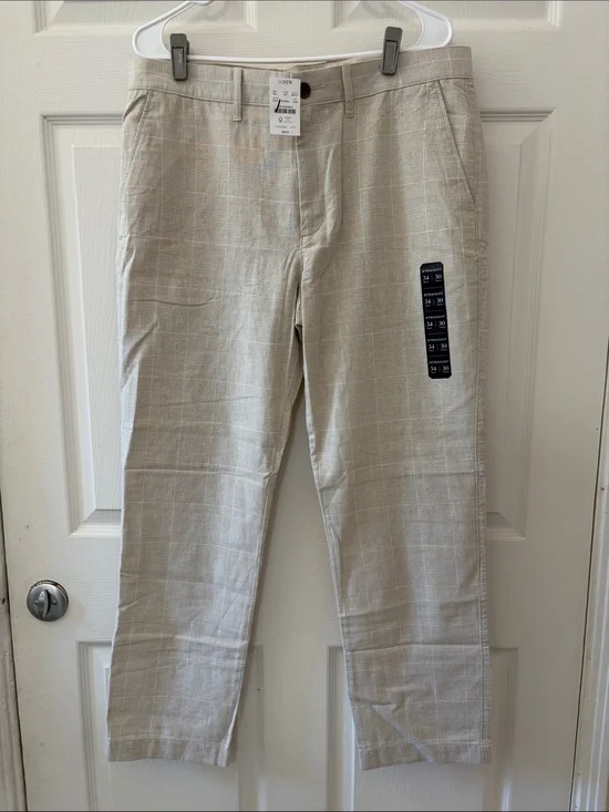 NWT J. Crew Men's Beige linen pants