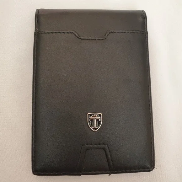 TRAVANDO Mens Slim Wallet with Money Clip AUSTIN RFID‎ Blocking Bifold Black