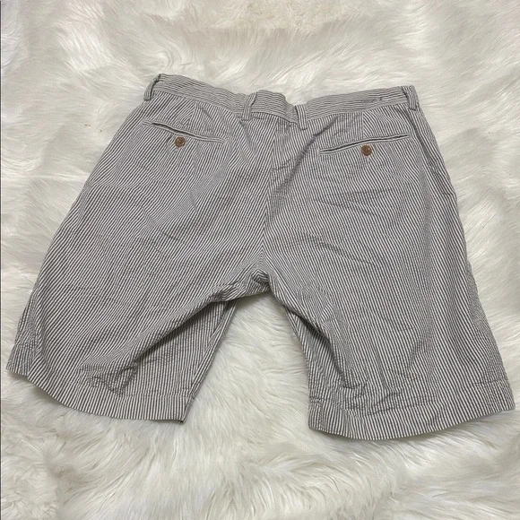 J. Crew Men's Club Short Pinstripe Shorts - Blue and White C3
