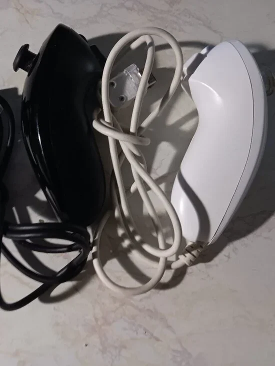 Wii BUNDLE OEM Black Nunchuck + White Nunchuck