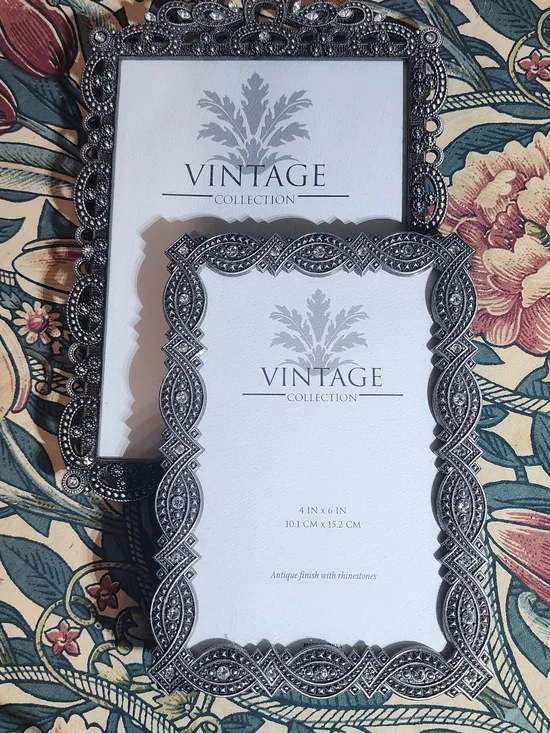 (Set of 2) Vintage Collection Ornate Silver Photo Frames