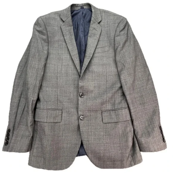 J. Crew Thompson Wool Gray Plaid Sport Coat‎ Blazer Men 34S