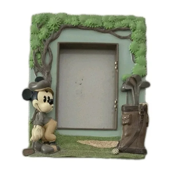 VTG Disney Parks Mickey Mouse All-Century Golf 3D Resin Picture Frame Retro 1930