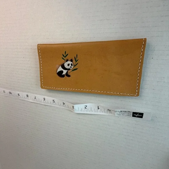 Vintage Hand Tooled Leather‎ Panda Logo Bi-Fold Money Trucker Wallet