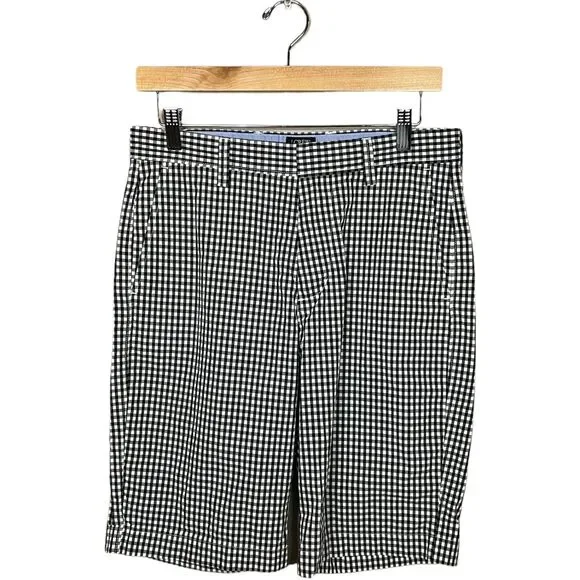 J. Crew Shorts Mens Size 29W Rivington Checkered Black White Cotton