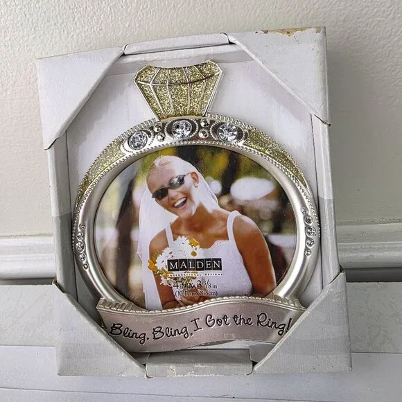 Malden Bling Bling I Got the Ring Photo Frame NWT Engagement Wedding
