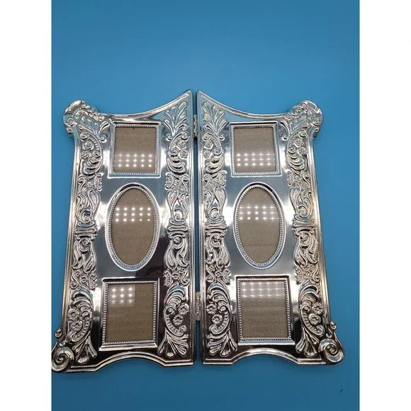 Vintage Godinger Silver Plate Bifold Picture Frame 10