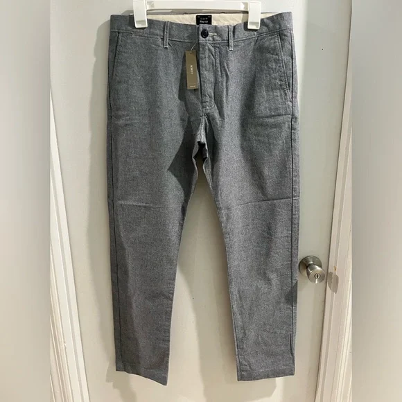 J.CREW Stretch Chambray Button Front Pants, Blue, Size 32 x 32, new!