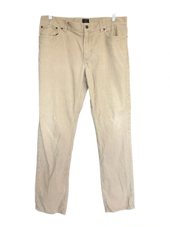 J. Crew “The Driggs” Men’s Beige Corduroy Pants 36x32 Straight Fit