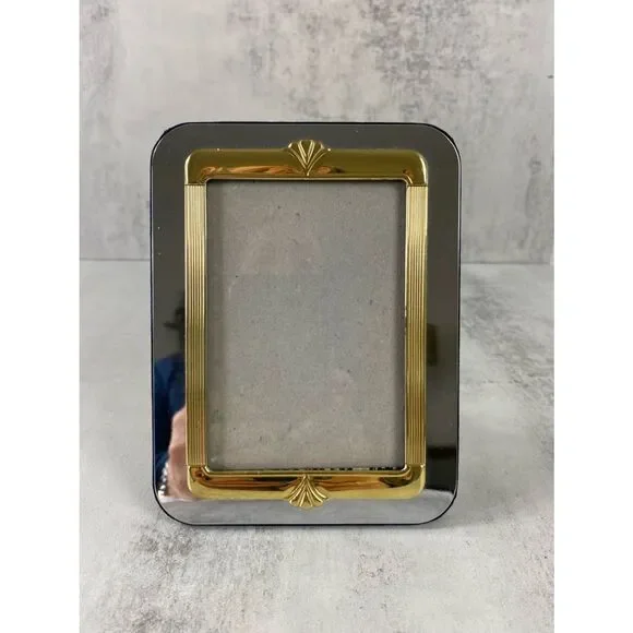 Elegant Gold and Silver Hollywood Regency Photo Frame - Art Deco 3.5x 5” photo