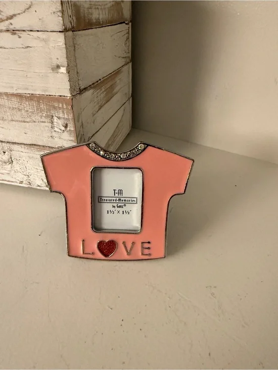 Peach T-shirt-shaped Mini Picture Frame by Ganz 