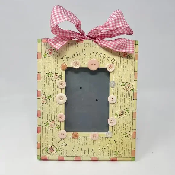 Exposures Thank Heaven for Little Girls Photo Picture Frame Wood 4x6 Gingham
