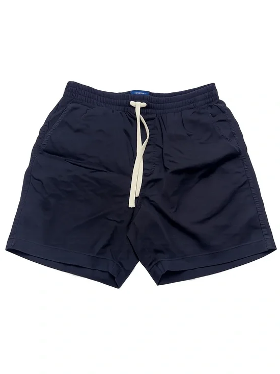 J.Crew Factory Cotton Stretch Pull On Shorts Navy Elastic Waist Drawstring M