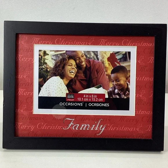 Occasion Merry Christmas Family Frame - Black, Red & White