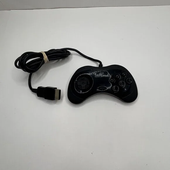OEM Black Sega Saturn, SS Official Wired Control Pad Controller MK-80116