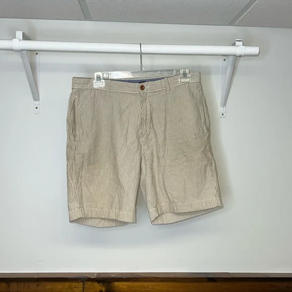 J. Crew Tan & Cream Seersucker‎ Shorts- 36