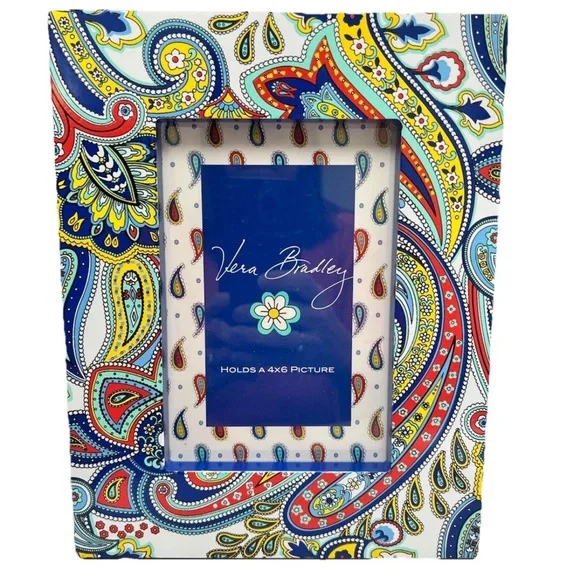 Vera Bradley Marina Paisley Picture Frame & Memo Set.
