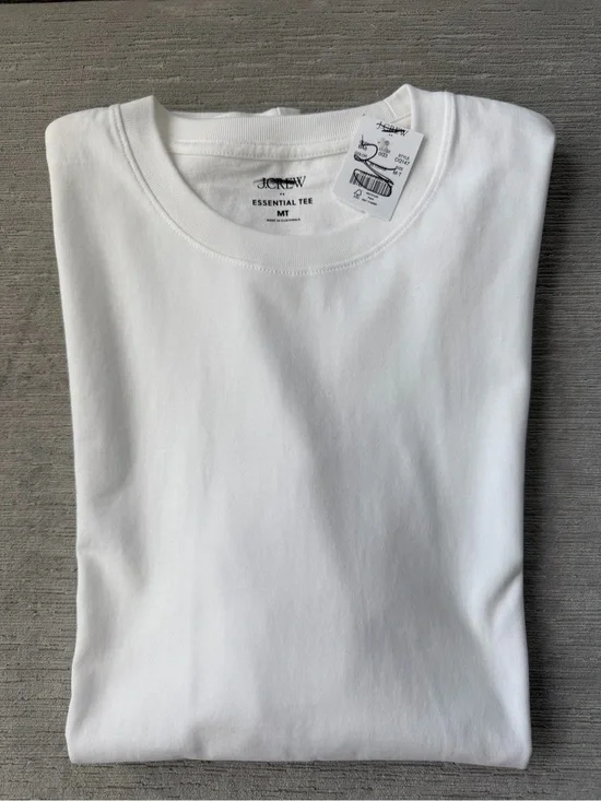 J.Crew Factory Essential Tee Men’s Medium Tall White Crewneck T-Shirt NWT