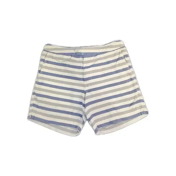 J.Crew Board Shorts Mens Sz 31 Blue Beige Striped Original Longboard Beach C6