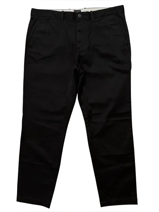 J.Crew Chino Pants Mens Size 34x30 770 Straight Flat Front Stretch Black NEW