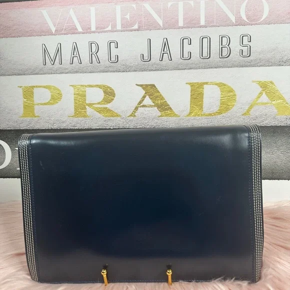 Loewe Madrid Black Leather Portfolio Attache Bag Spain RARE
