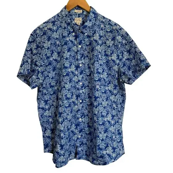 J. Crew 100% Cotton Hawaiian Button Down Shirt Men’s Size XL Slim Vacation