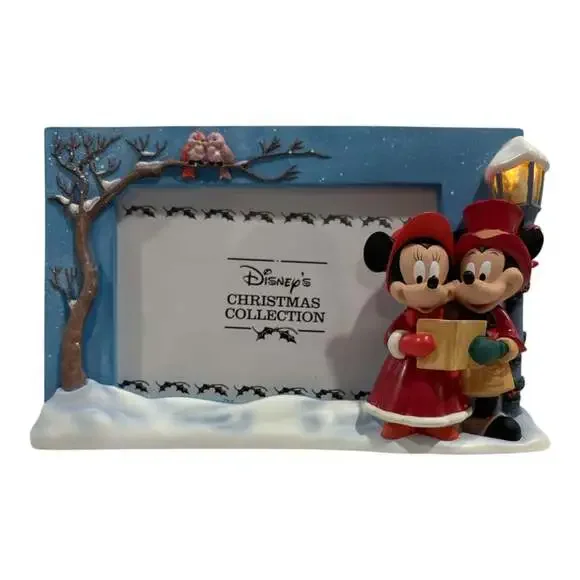 Vtg Disney Mickey & Minnie Mouse Caroler Light-up 4x6 Photo Picture Frame New