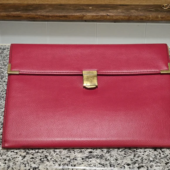 ​Vintage HAZEL Red Pebbled Leather Executive Portfolio / Document Case