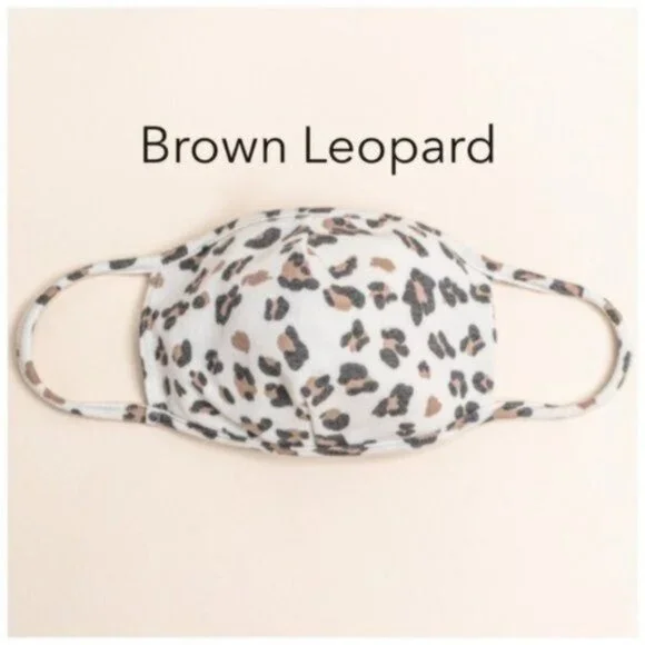 FACE MASK Washable Reusable Filter Pocket LEOPARD Fashion Protective