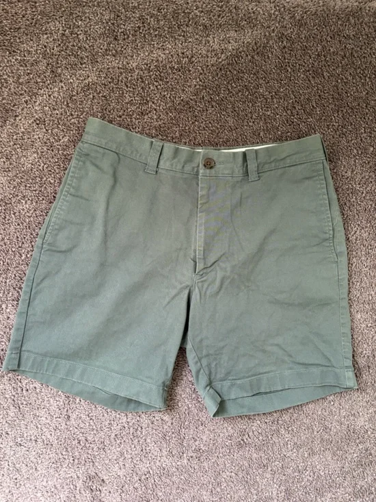J. Crew Olive Flat-Front Chino Shorts