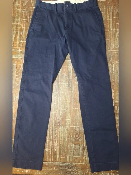 J. Crew Slim Fit Tech Pant Men's‎ 28X29(28x30 Tag)Flex Navy Blue Tapered Leg