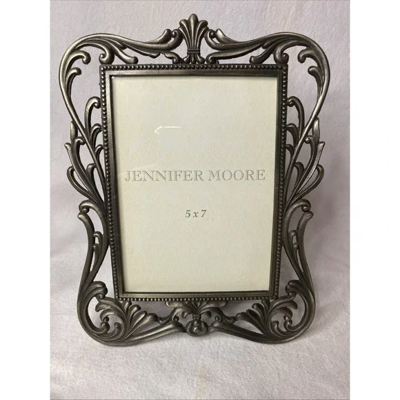 Victorian Pewter Picture Frame Made In Indonesia 5x7 Inches
