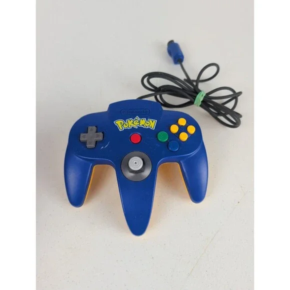 Nintendo 64 Pokemon Edition N64 Controller Blue & Yellow GOOD Rare