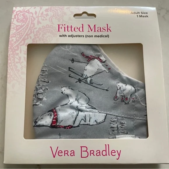 VERA BRADLEY Cotton‎ Face Mask MERRY BEARY New Sealed Bears Christmas Winter
