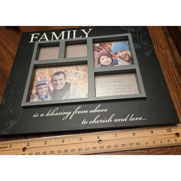 Multi Picture Black Wood Photo Frame Family  10.5 x 8.5 inches New
