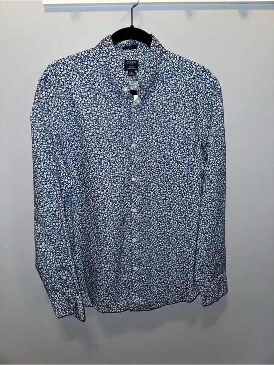 NWT J. Crew Blue Patterned Button-Down Shirt