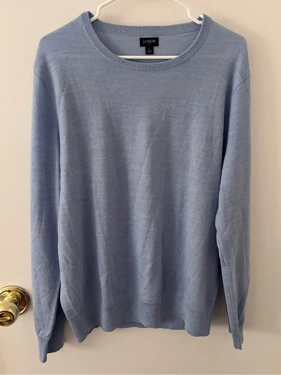 J. Crew Men’s Merino Wool Blend Crewneck Sweater Lightweight Machine Wash Large