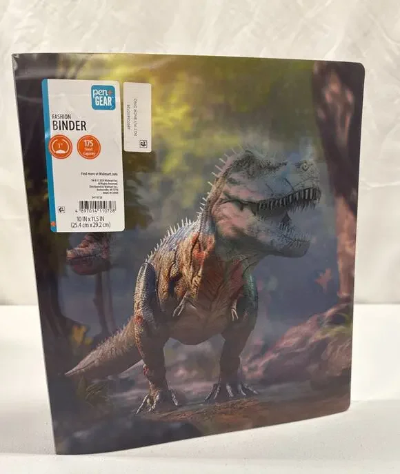 Pen + Gear 1 Inch 3 Ring Binder Dinosaur Lenticular Holographic 2 Headed T-Rex